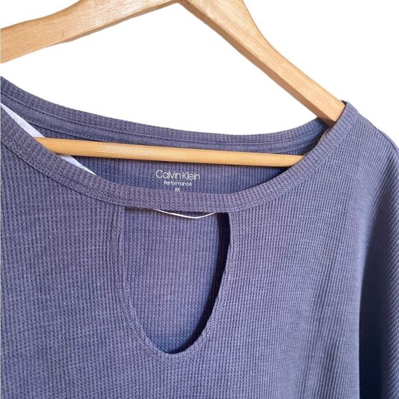 Calvin Klein Performance Keyhole Neck Top Gray Size 2X - Picture 4 of 7